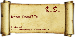 Kron Donát névjegykártya